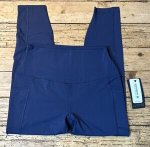 90 Degrees Women’s Size L Dark Navy Ankle Leggings NWT